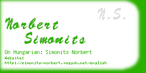 norbert simonits business card